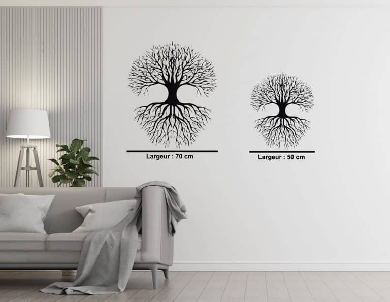 Décoration murale en métal : Arbre miroir
