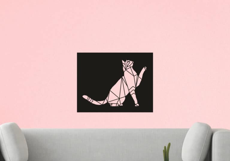 Décoration murale en métal : Chat joueur