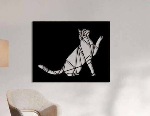 Décoration murale en métal : Chat joueur