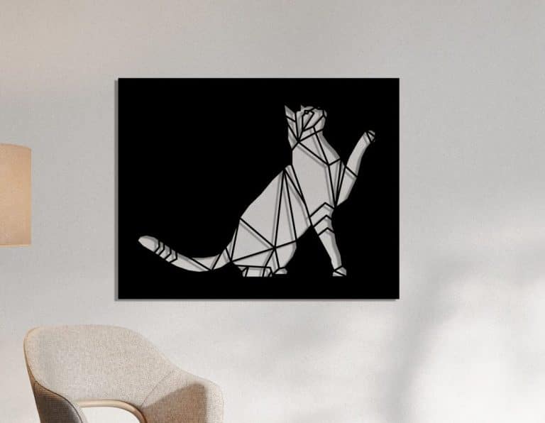 Décoration murale en métal : Chat joueur