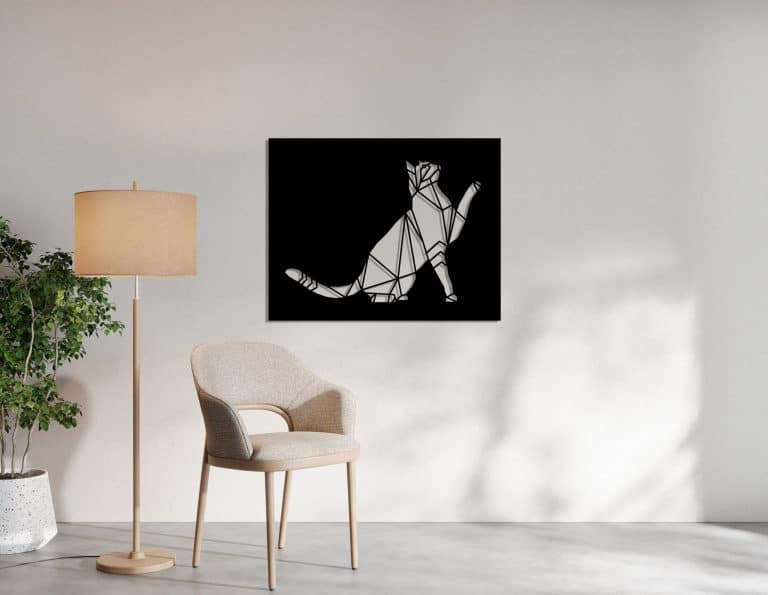 Décoration murale en métal : Chat joueur