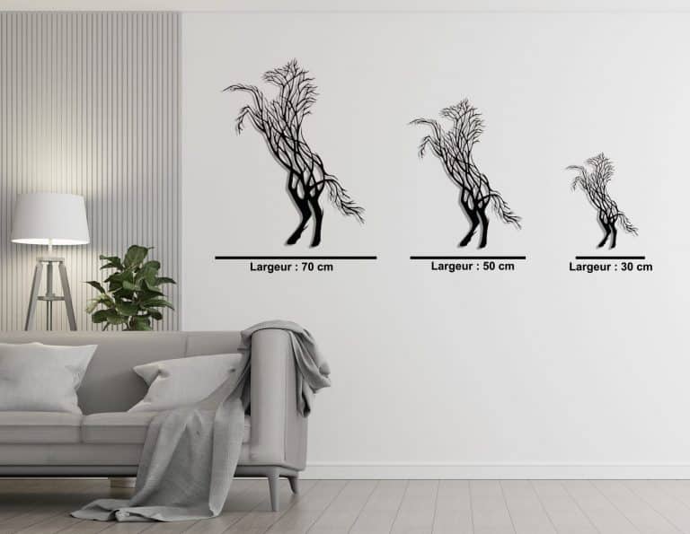 Décoration murale en métal : Arbre Cheval Cabré