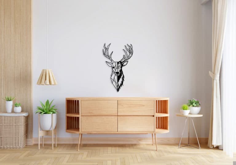 Décoration murale en métal : Tête de Cerf