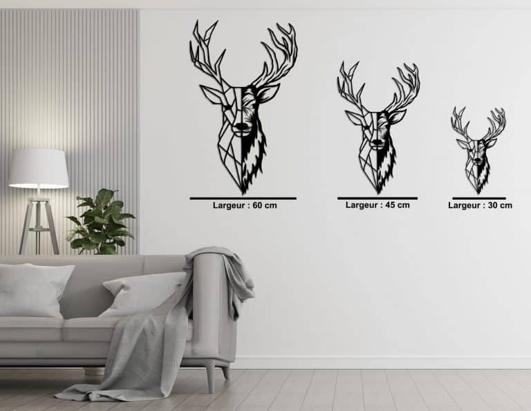 Décoration murale en métal : Tête de Cerf