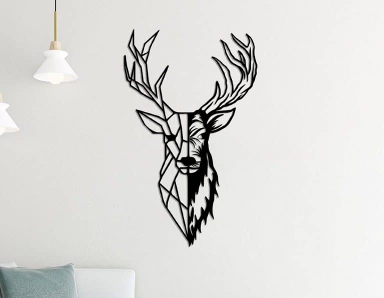Décoration murale en métal : Tête de cerf