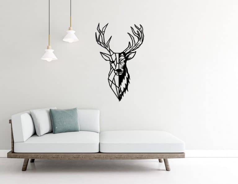 Décoration murale en métal : Tête de Cerf