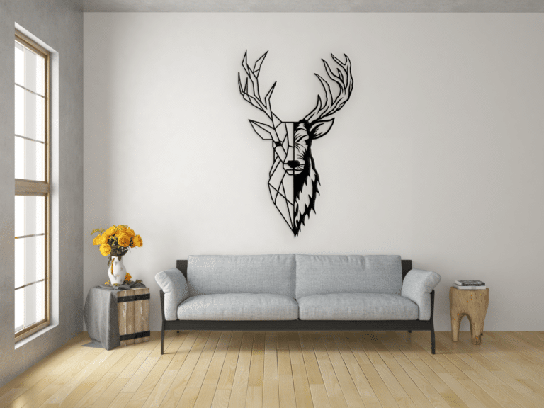 Décoration murale en métal : Tête de Cerf