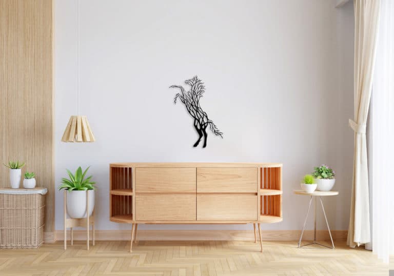 Décoration murale en métal : Arbre Cheval Cabré