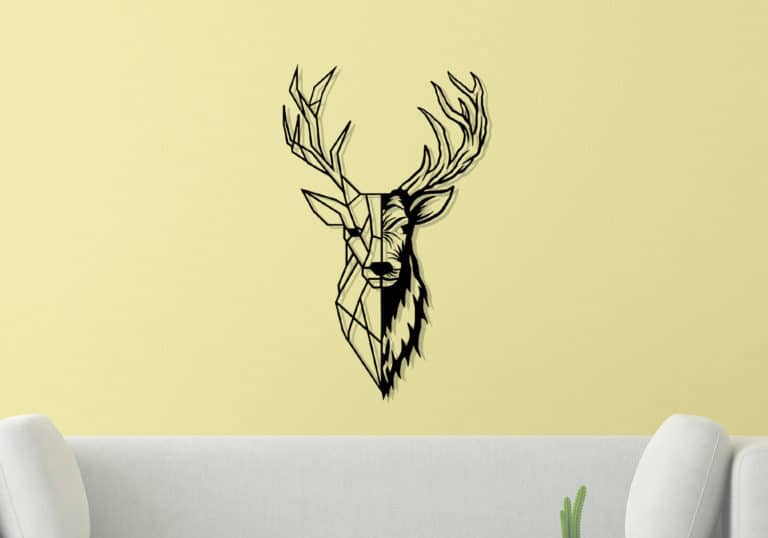 Décoration murale en métal : Tête de Cerf