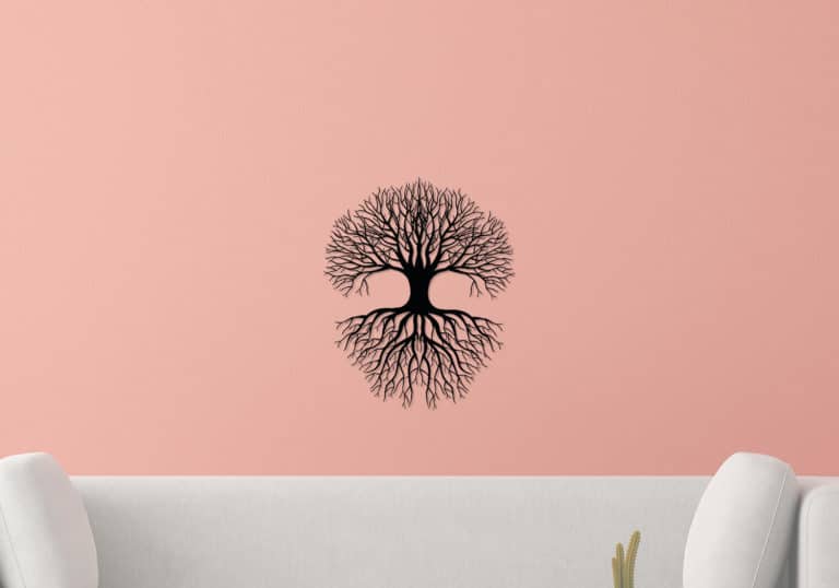Décoration murale en métal : Arbre miroir