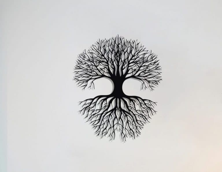 Décoration murale en métal : Arbre miroir