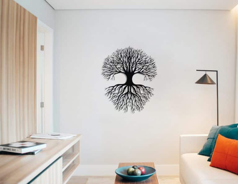 Décoration murale en métal : Arbre miroir