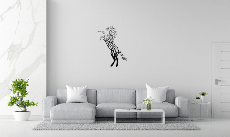 Décoration murale en métal : Arbre Cheval Cabré