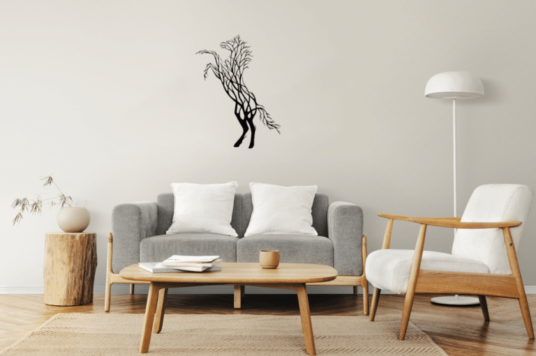 Décoration murale en métal : Arbre Cheval Cabré