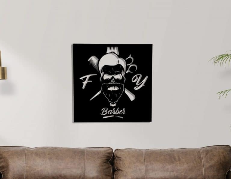 Décoration murale en métal : The Barber 60 x 60 cm