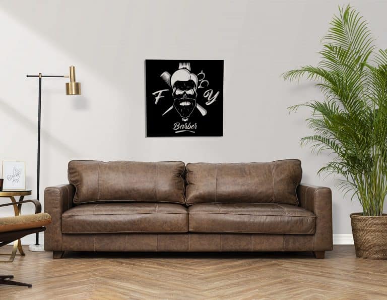 Décoration murale en métal : The barber 60 x 60 cm