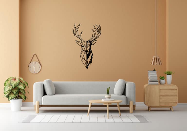 Décoration murale en métal : Tête de cerf
