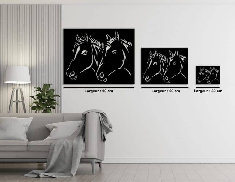Décoration murale en métal : Cheval binôme