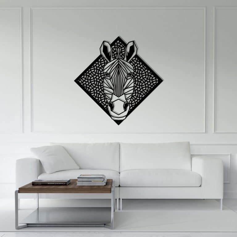 Décoration murale en métal : Tête de zèbre