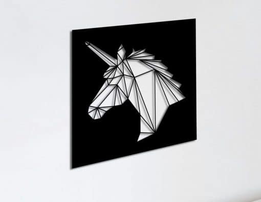 Décoration murale en métal : Profil de licorne