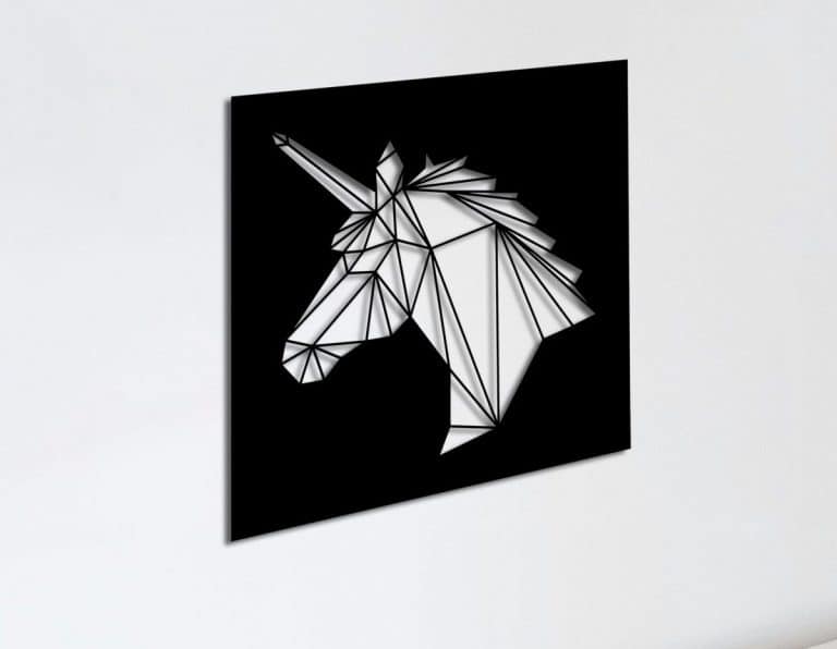 Décoration murale en métal : Profil de licorne