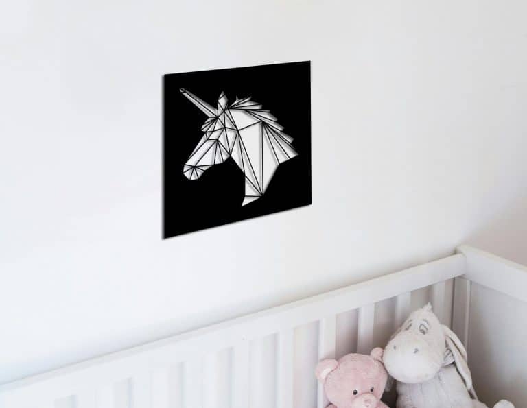 Décoration murale en métal : Profil de licorne