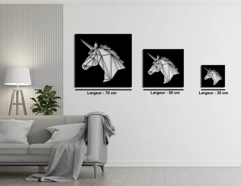 Décoration murale en métal : Profil de licorne