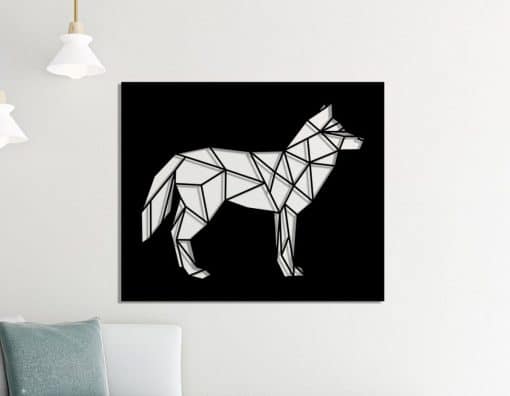 Décoration murale en métal : Loup
