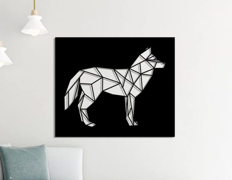 Décoration murale en métal : Loup