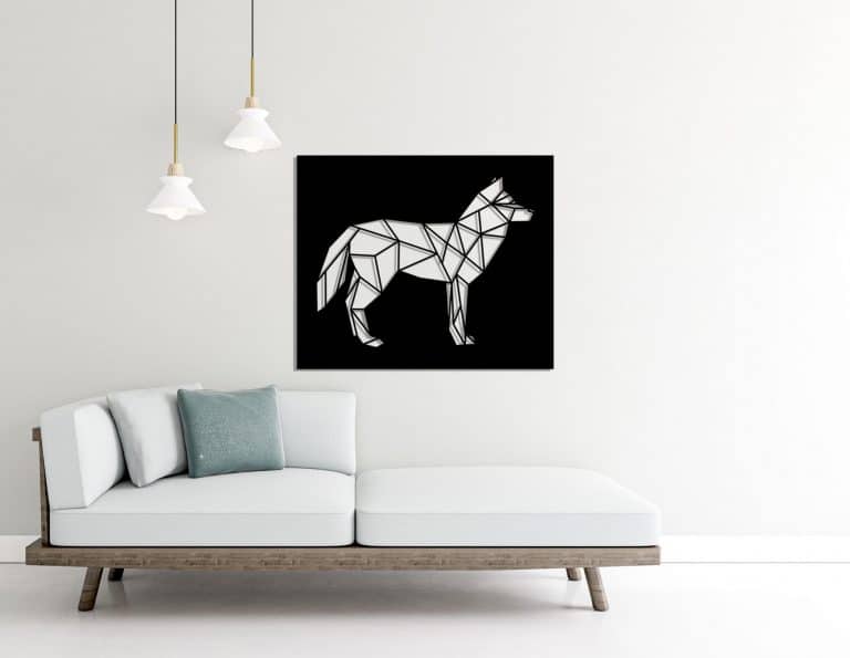 Décoration murale en métal : Loup