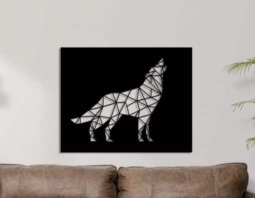 Décoration murale en métal : Loup hurlant