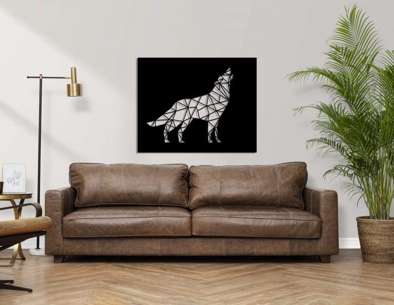 Décoration murale en métal : Loup hurlant