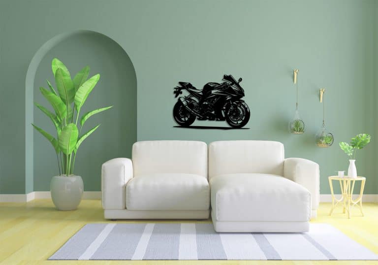 Décoration murale en métal : Moto Kawasaki Super Sport