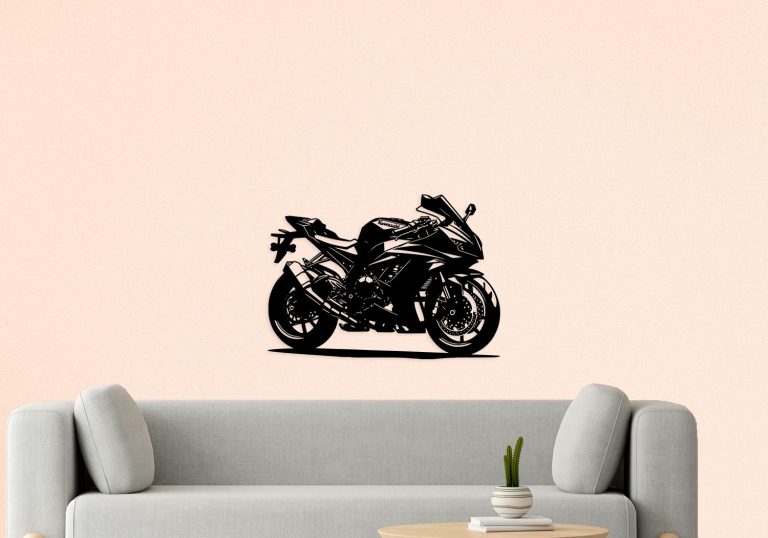 Décoration murale en métal : Moto Kawasaki Super Sport