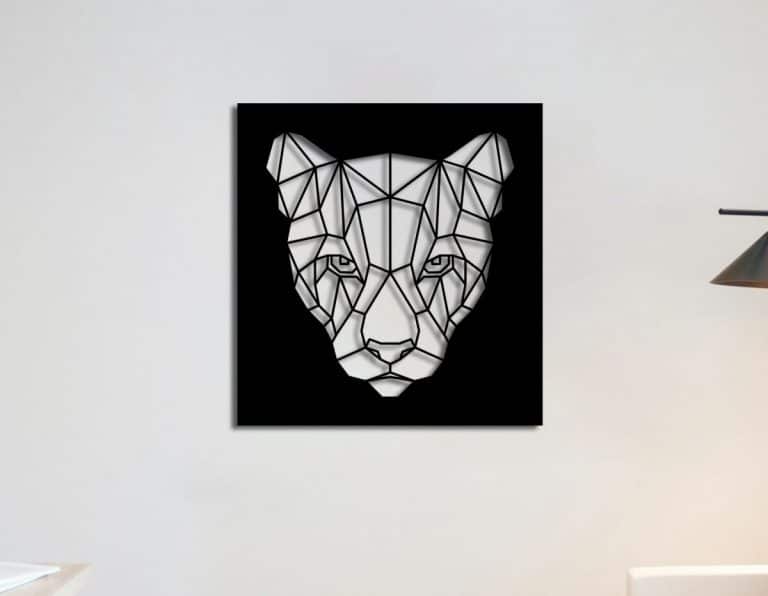 Décoration murale en métal : Tête de panthère