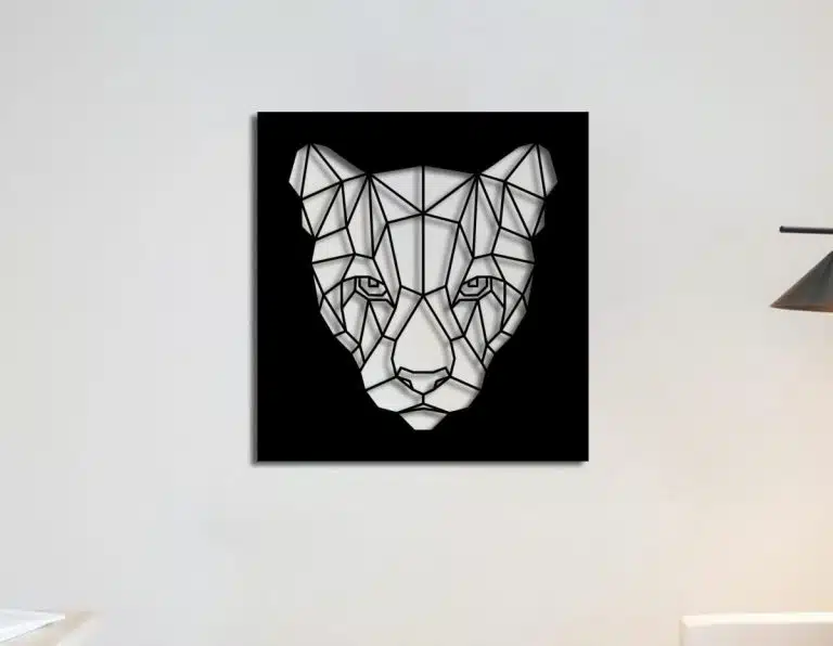 Décoration murale en métal : Tête de panthère