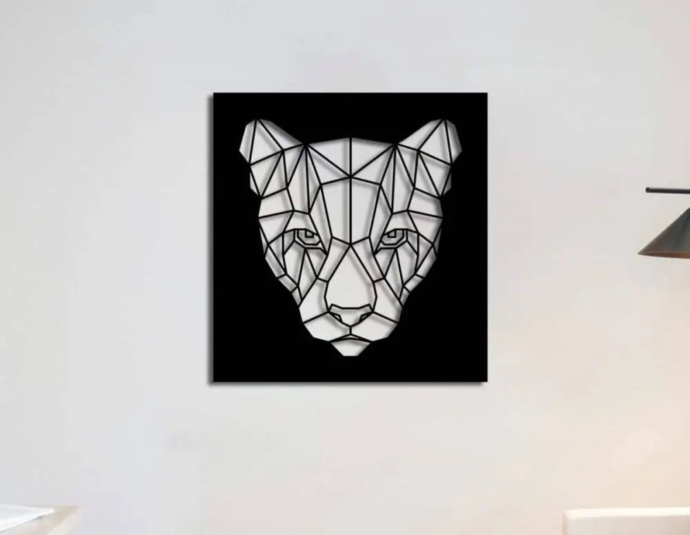 Décoration murale en métal : Tête de panthère