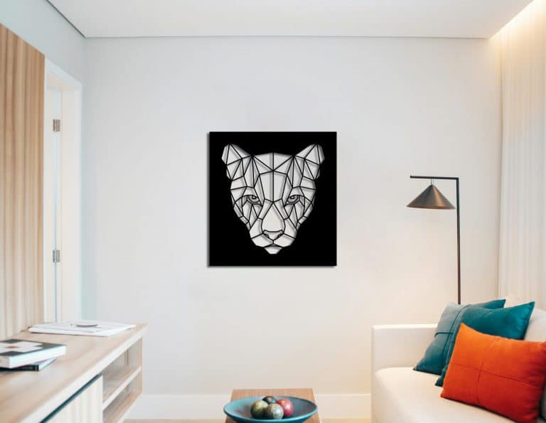 Décoration murale en métal : Tête de panthère