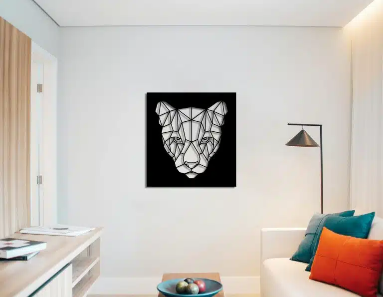 Décoration murale en métal : Tête de panthère