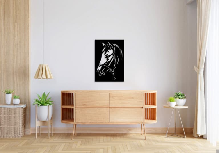 Décoration murale en métal : Esquisse Équine