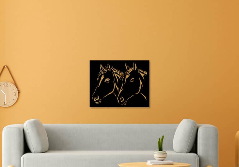 Décoration murale en métal : Cheval binôme