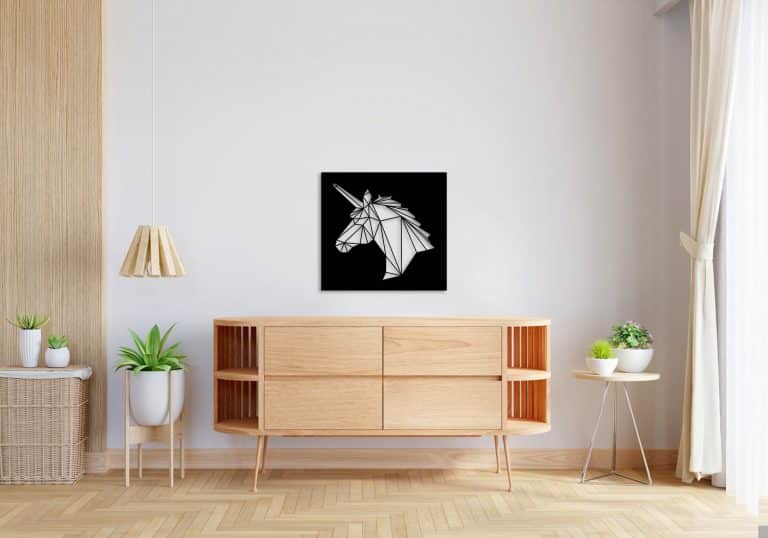 Décoration murale en métal : Profil de licorne