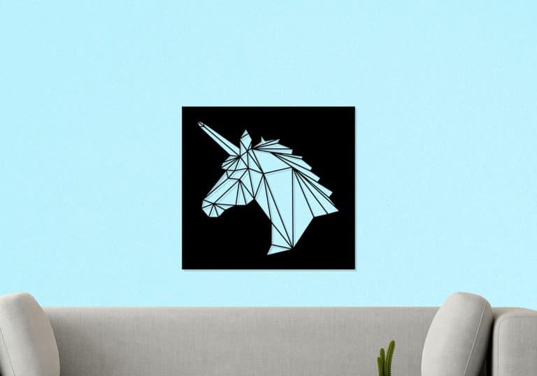 Décoration murale en métal : Profil de licorne