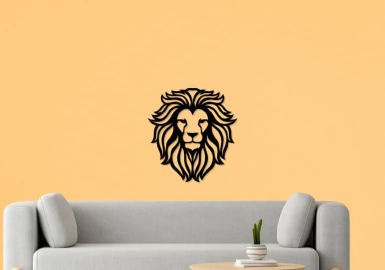 Décoration murale en métal : Tête de lion