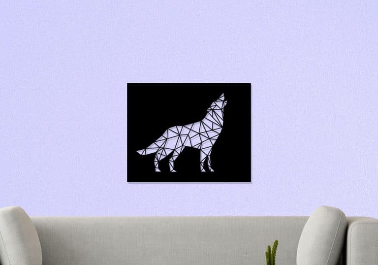 Décoration murale en métal : Loup hurlant