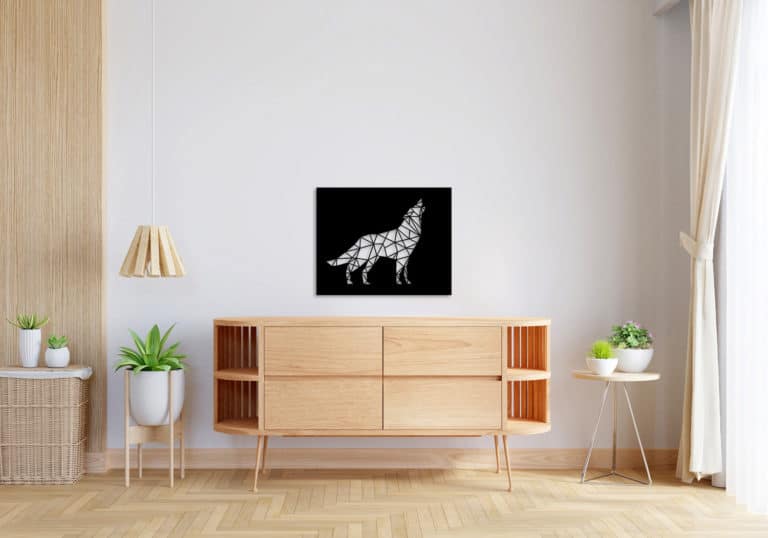 Décoration murale en métal : Loup hurlant