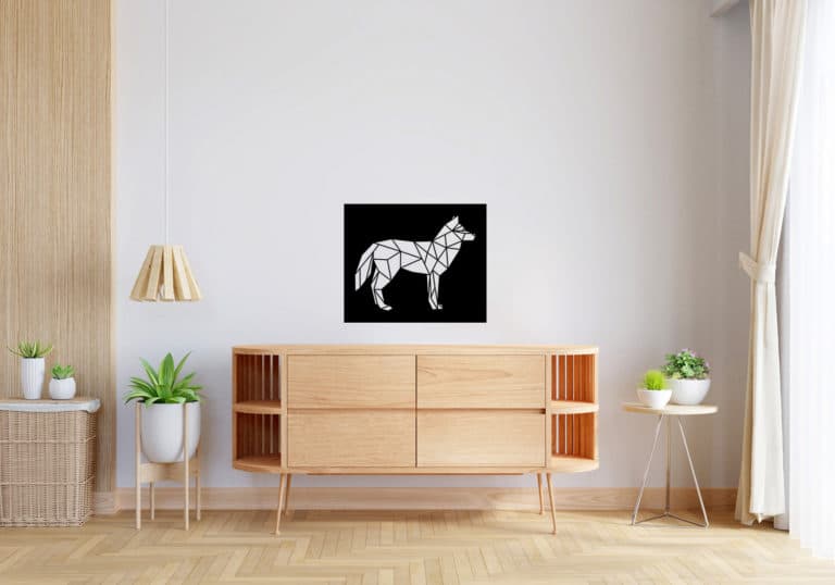 Décoration murale en métal : Loup