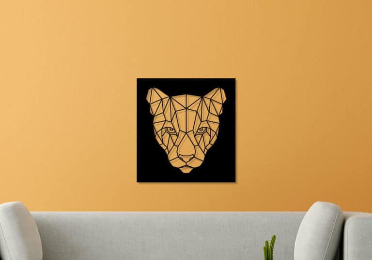 Décoration murale en métal : Tête de panthère