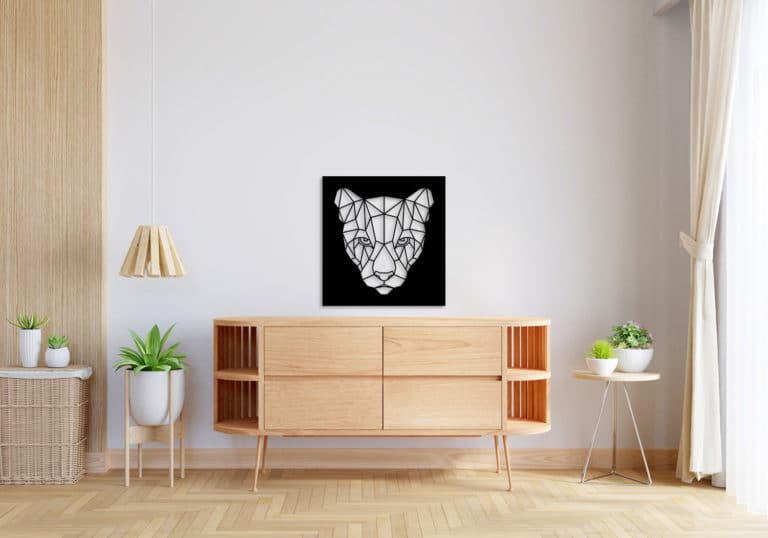Décoration murale en métal : Tête de panthère