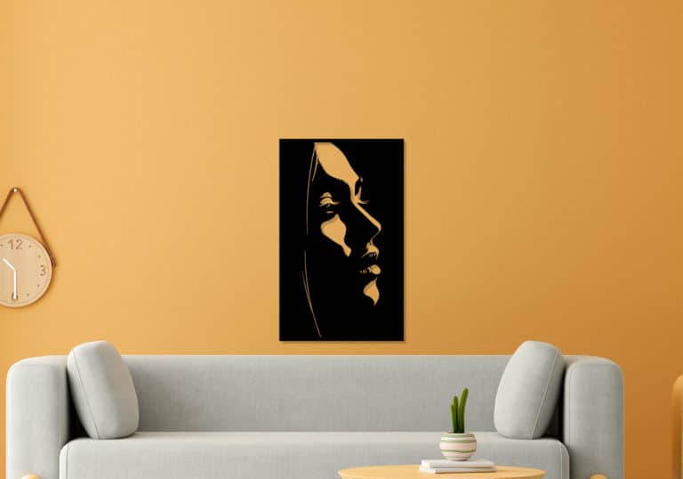 Décoration murale en métal : Profil de femme